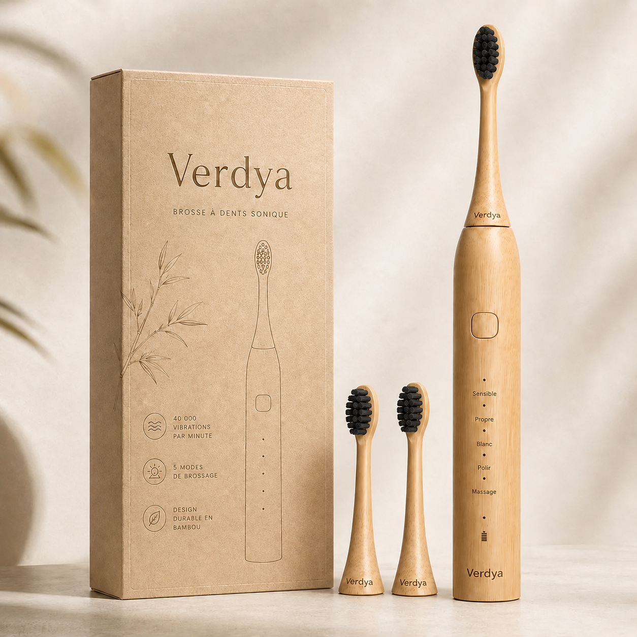 Brosse à dents électrique en bambou Verdya V2