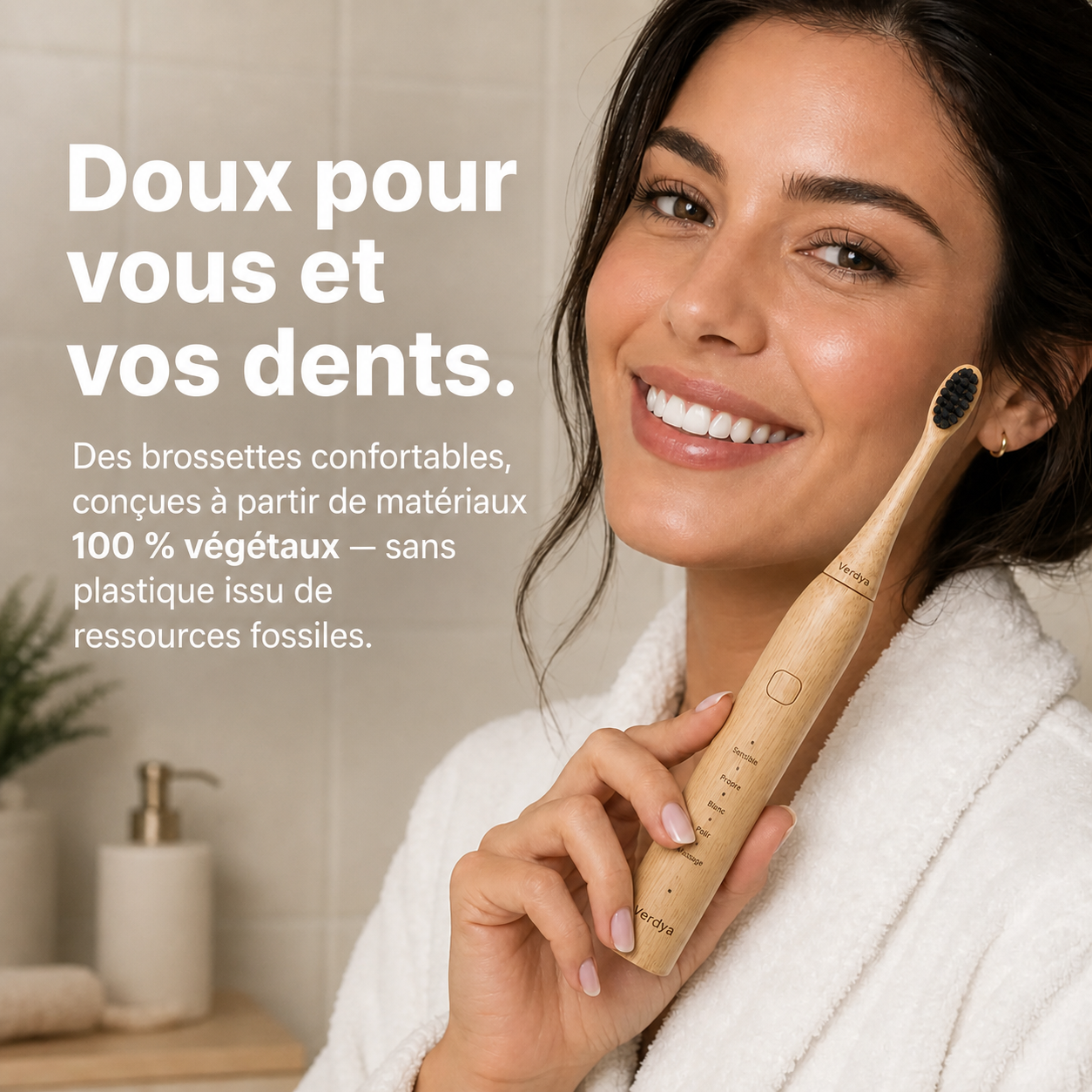 Brosse à dents électrique en bambou Verdya V2